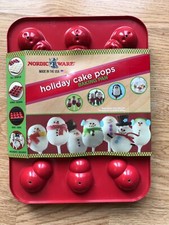 Nordic Ware Holiday Cake Pops Baking Pan Christmas Snowman Makes 12 Made In USA