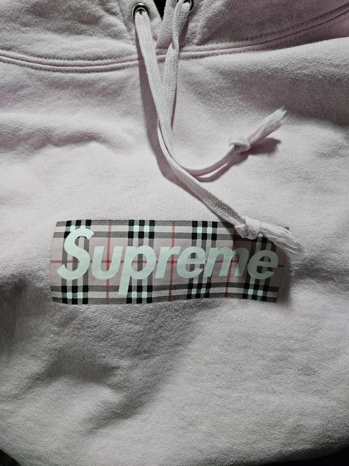 *AUTHENTIFIÉ* Sweat à capuche Supreme Burberry Box Logo   Rose   SS22   Occasion   XL