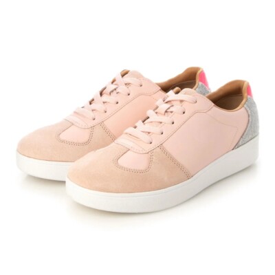 FITFLOP™ RALLY PINK LEATHER SNEAKERS TRAINERS UK