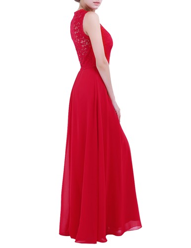 Women Lace Maxi Chiffon Bridesmaid Formal Party Long Evening Prom Wedding Dress - Picture 80 of 81