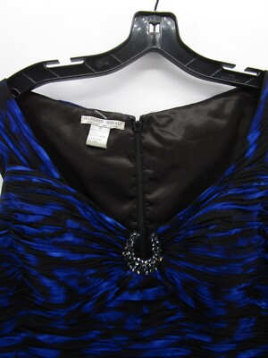 Alberto Makali Dress Women 10 Blue Silk Sheath Padded Ruched Evenings Party  | eBay