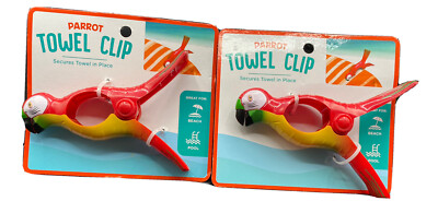 Best Brands Red Macaw Parrot Towel Clips Lot of 2