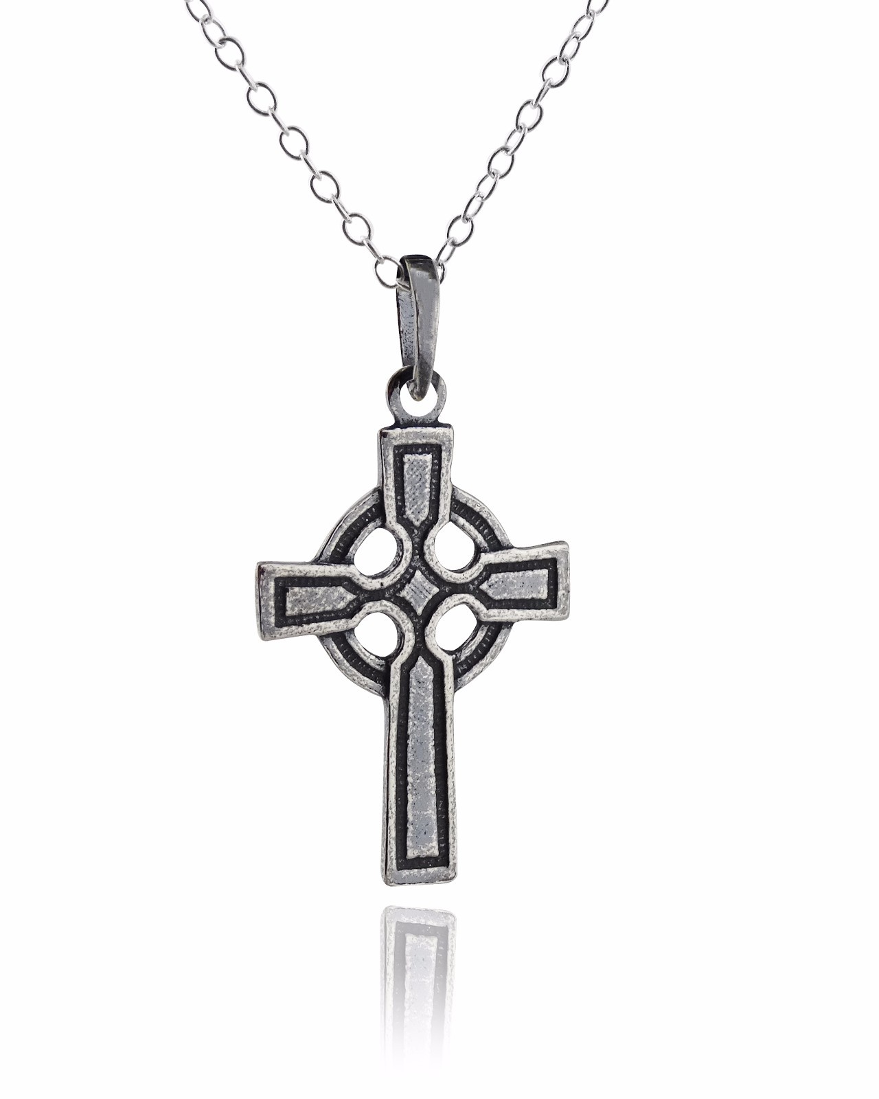 Celtic Cross Necklace - 925 Sterling Silver - Irish Celtic Cross ...