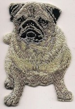2 1/8"x3 1/8" Pug Dog Breed Body Iron On Embroidery Patch