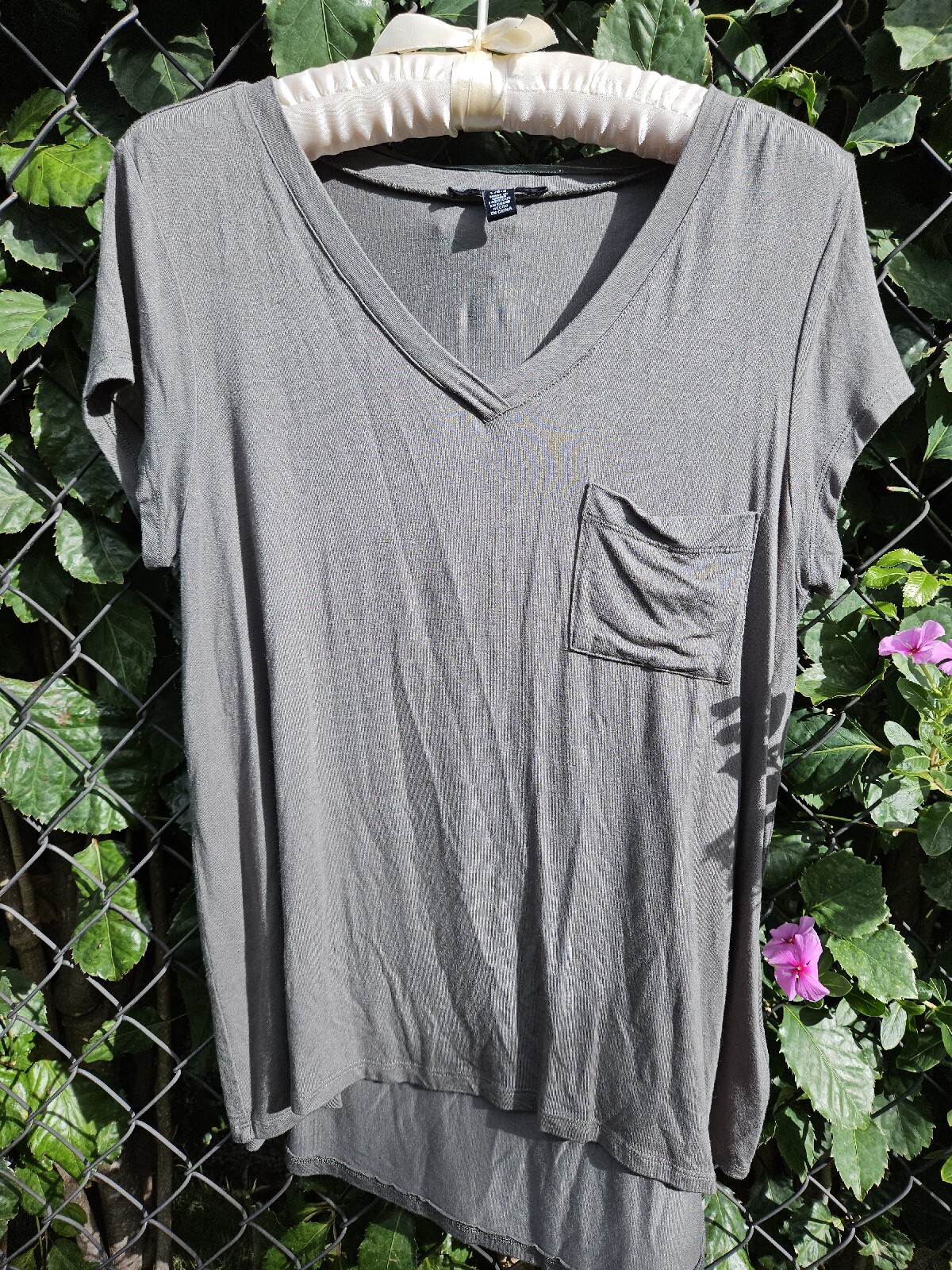 Cable And Gauge Olive Green HiLow Short sleeve Top … Gem