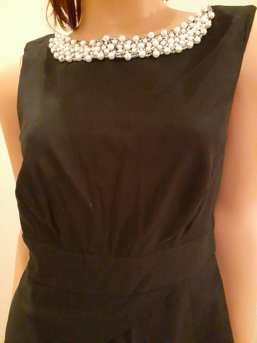 Connected Apparel Womens Beaded Tiered Wear to Work Dress Black 8 Connected Apparel Womens Beaded Tiered Wear to Work Dress Black 8