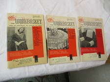 1959 Work Basket Knitting Crochet Transfer Quilt Patterns 3 Books Jul Aug Sep