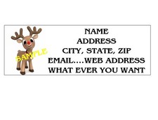 CHRISTMAS X-MAS RUDOLF ADDRESS LABELS COOL!!!#1