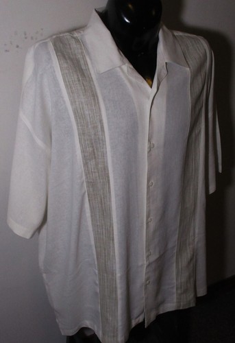 Men's SADDLEBRED Beige Tan "Big & Tall" Short Sleeve Shirt Size 3X NWT - Picture 3 of 6
