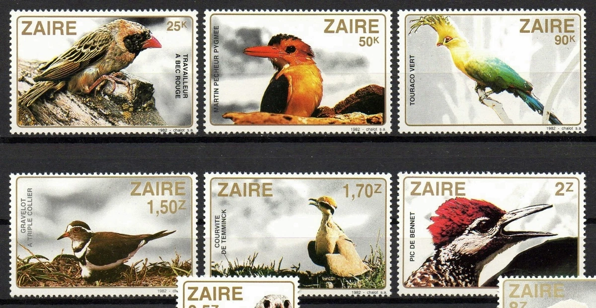 ZAIRE 1982 - COMPLETE SET BIRDS - MNH