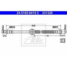 ATE Bremsschlauch Bremsleitung vorne für Porsche 944 968 Cabriolet