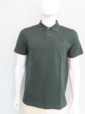 Prada Forest Green Pique Polo with Triangle Chest Logo Size XL $450