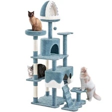Cat Tree Large Ocean-themed Cat Tower with Condos Perches Scratching Posts Toys