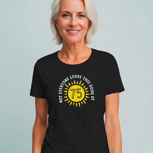 75th Birthday T-Shirt Gift for Women T shirt Present Funny Idea Lady 75 Year Old - Picture 8 of 27