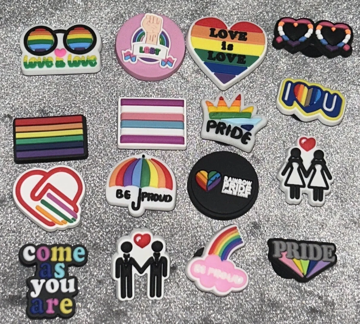 Pride LGBT Lesbian Gay Transgender Be Proud Love Is Love Jibbitz Croc Charms