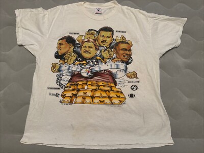 Vintage 1994 Delta Pittsburgh Steelers Steel Trap Caricature T-Shirt Men s XL