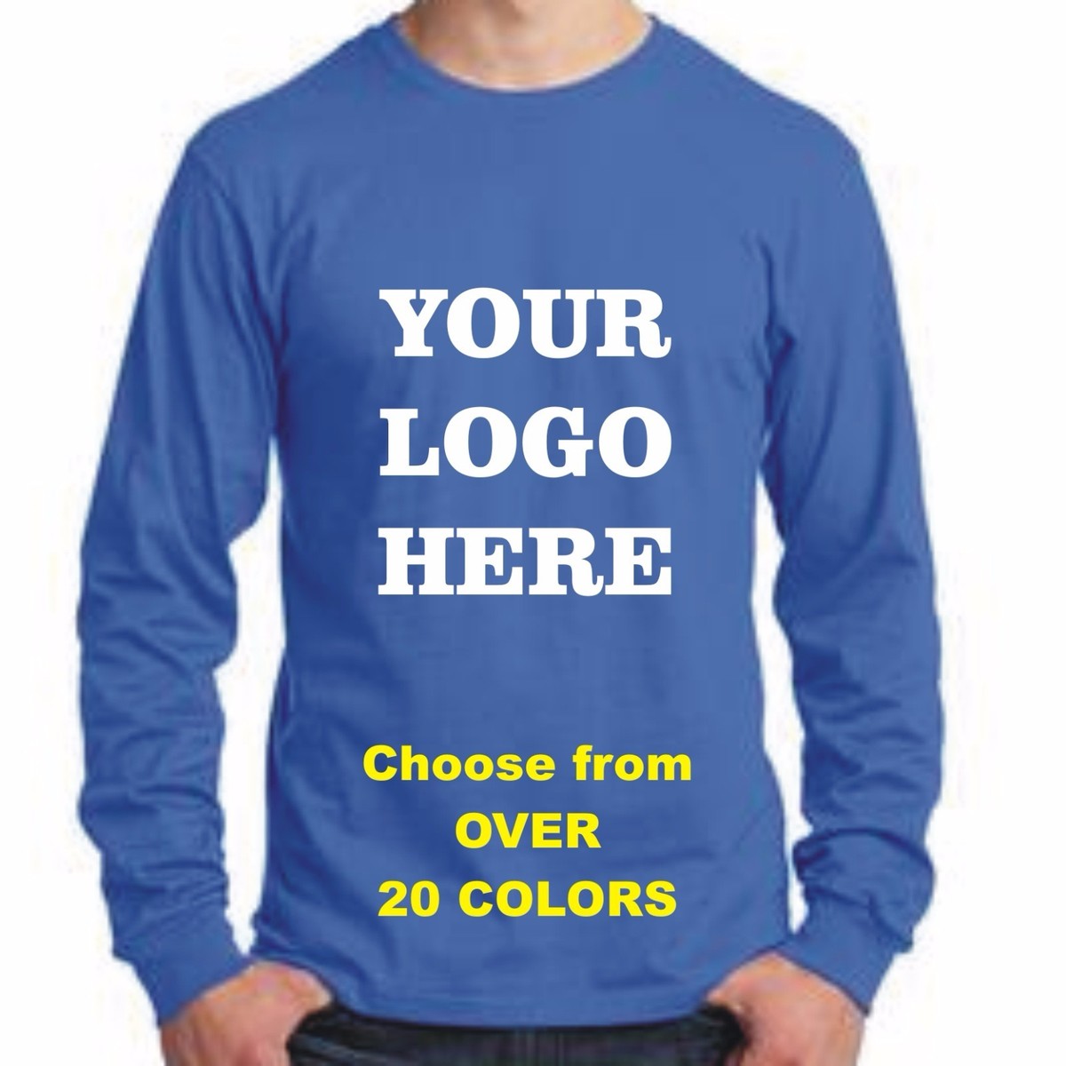 50 Custom Silk Screen Printed LONG SLEEVE T-Shirts ANY EACH  BULK TEE