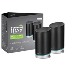 POWERFUL! 2 Pack ARRIS SURFboard Max W130 Tri-Band Mesh Wi-Fi 6 Router (AX7800)*