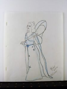 Beautiful Blue Fairy Drawing Created And Signed By Disney Animator Ebay