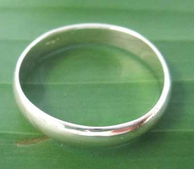 925 STERLING SILVER plain mm CURVED wedding band ring
