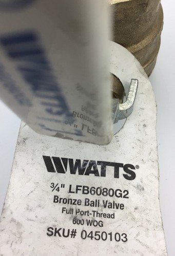 WATTS LFB6080G2 3/4" LF FULL PORT BALL VALVE FREE SHIPPING - Picture 2 of 3