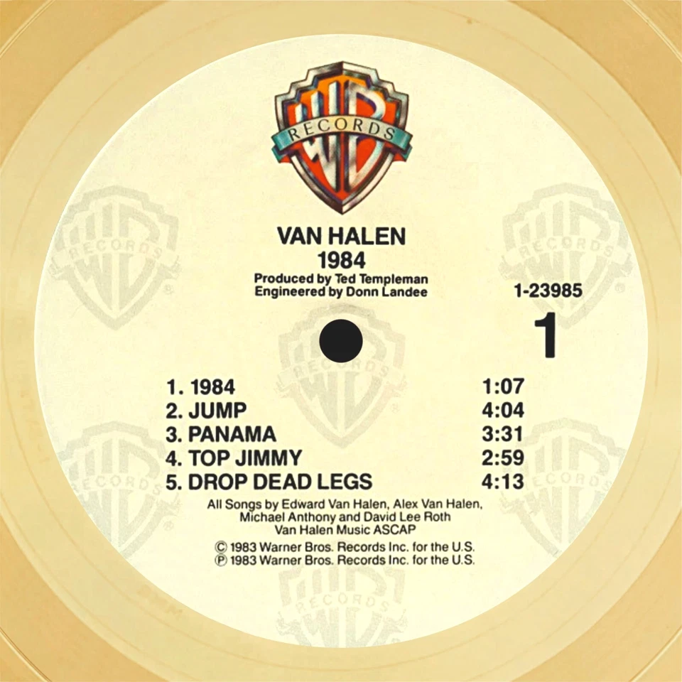 Van Halen – 1984 / LP Gold 12" / Souvenir in black fram / Rock Memorabilia - Image 2 of 4