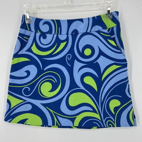 Tennis Golf Skirt Blue Green Swirl 