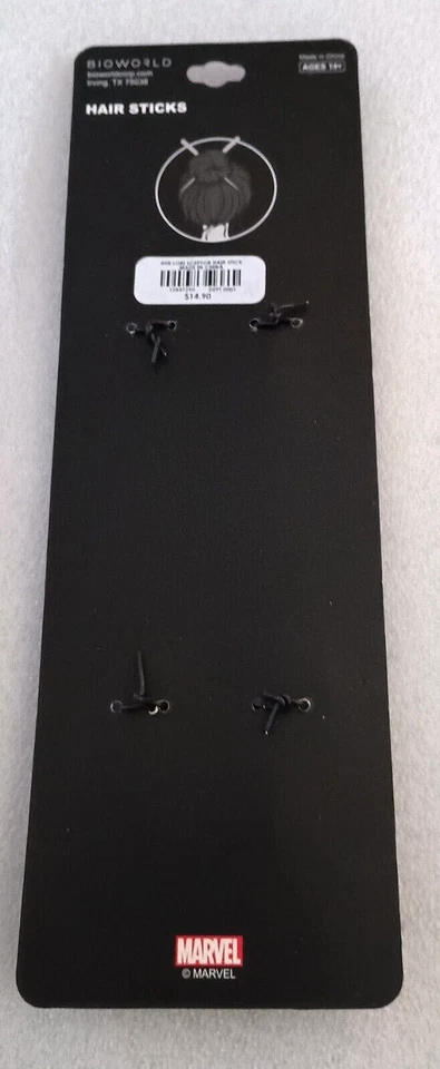 Juego de 2 palitos de pelo con cetro Marvel Loki nuevos en paquete Foto 4 de 4