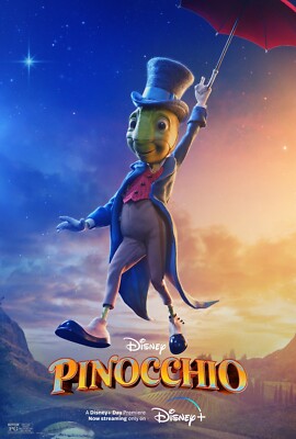 2022 Disney Pinocchio Movie Poster 11X17 Tom Hanks Jiminy Cricket