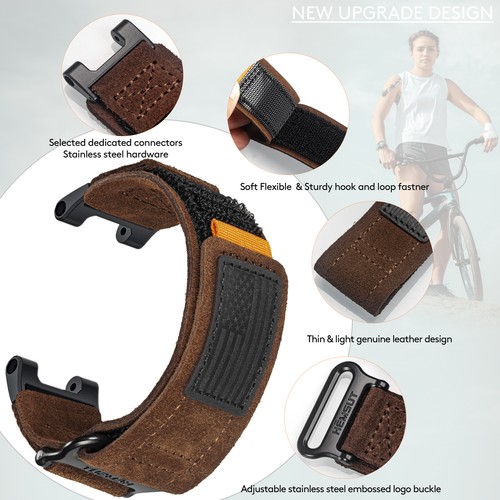 Leather Sports Watch Band for Amazfit T-Rex/T-Rex 2/T-Rex Pro/T-Rex Ultra - Picture 3 of 23