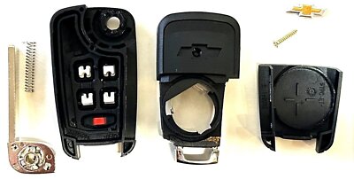 Remote Key Case For Chevrolet 2010-2017 Chevrolet Flip Remote Key Shell Case - 5 Buttons For 2010-2017 Chevy With Logo, Top Quality Chevrolet Flip Key Shell