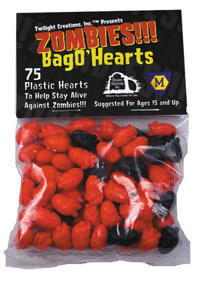 Bag O' Hearts Small Plastic Markers Tokens Zombies!!! TLC 2028 Twilight Creation