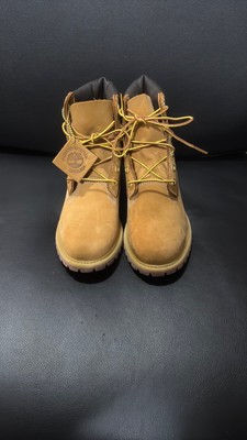 Timberland Boys Premium Waterproof Boots Lace Up Wheat Size 7.