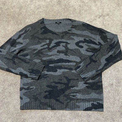 Rails Louie Cashmere \u0026 Wool Blend Sweater in Charcoal Camo size small | eBay