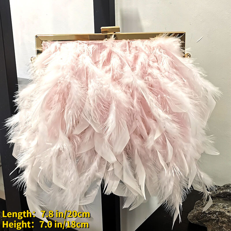 Esponjoso Pluma Monederos Bolso Bandolera Bolso sin asas Noche Fiesta Elegante