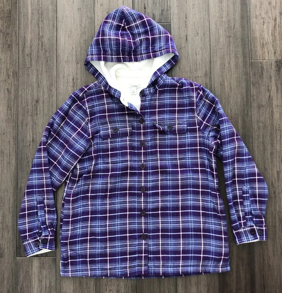 Fleece Lined Ll Bean Womens Flannel Hoodie LL Bean Hoodie Flannel