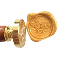 Bee Wax Seal Stamp with Wooden Handle for Embellishment of Envelopes Invitations