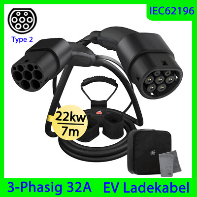 Typ 2 EV Ladekabel 32A Wallbox 22kW Elektroauto Wallbox Mode 3 TESLA MODEL 3 7M