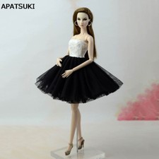 Black White Ballet Dress Short Dresses For 1/6 Doll Clothes For 11.5" Dolls Toy