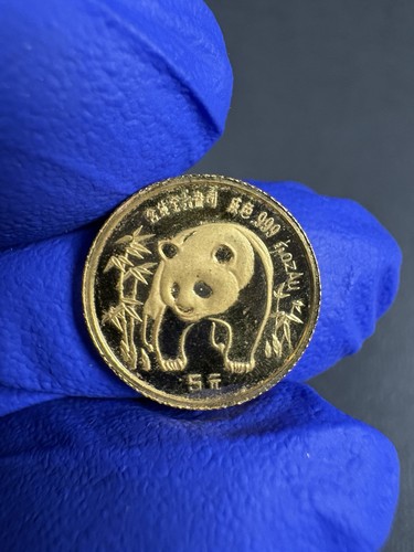 1986 China 5 Yuan Proof Gold Panda 1/20 oz .999 Vintage