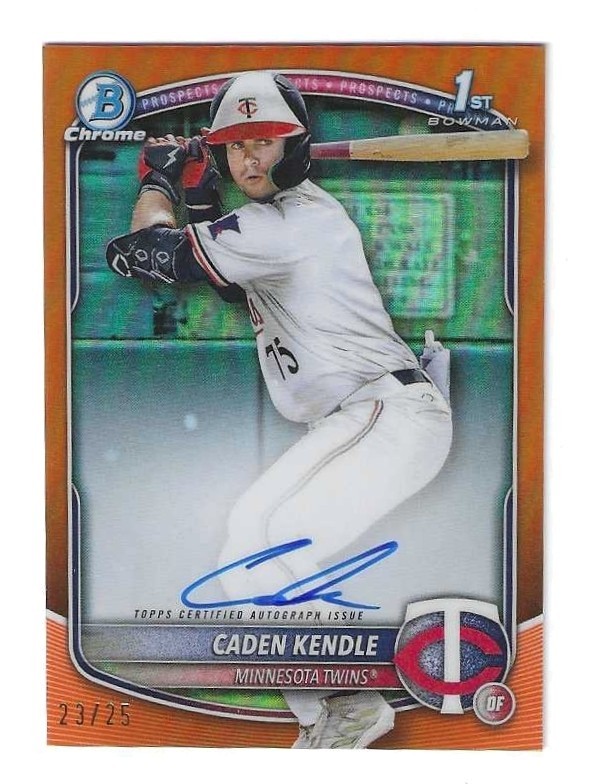 2025 Bowman Chrome Caden Kendle Ist Bowman Orange Auto 23/25 #CPA-CKE Twins