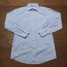 Eton Slim Blue Check Long Sleeve Button Up Dress Shirt Men Size 42 / 16.5
