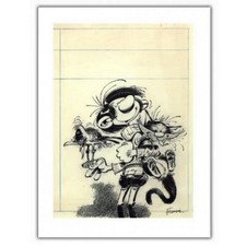 Poster Poster Franquin Gaston Lagaffe, Le cas Lagaffe (30x40cm)