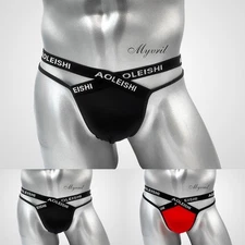 G-String Men Panties Hollow Out Jockstrap Knickers Low Rise Sexy T-Back