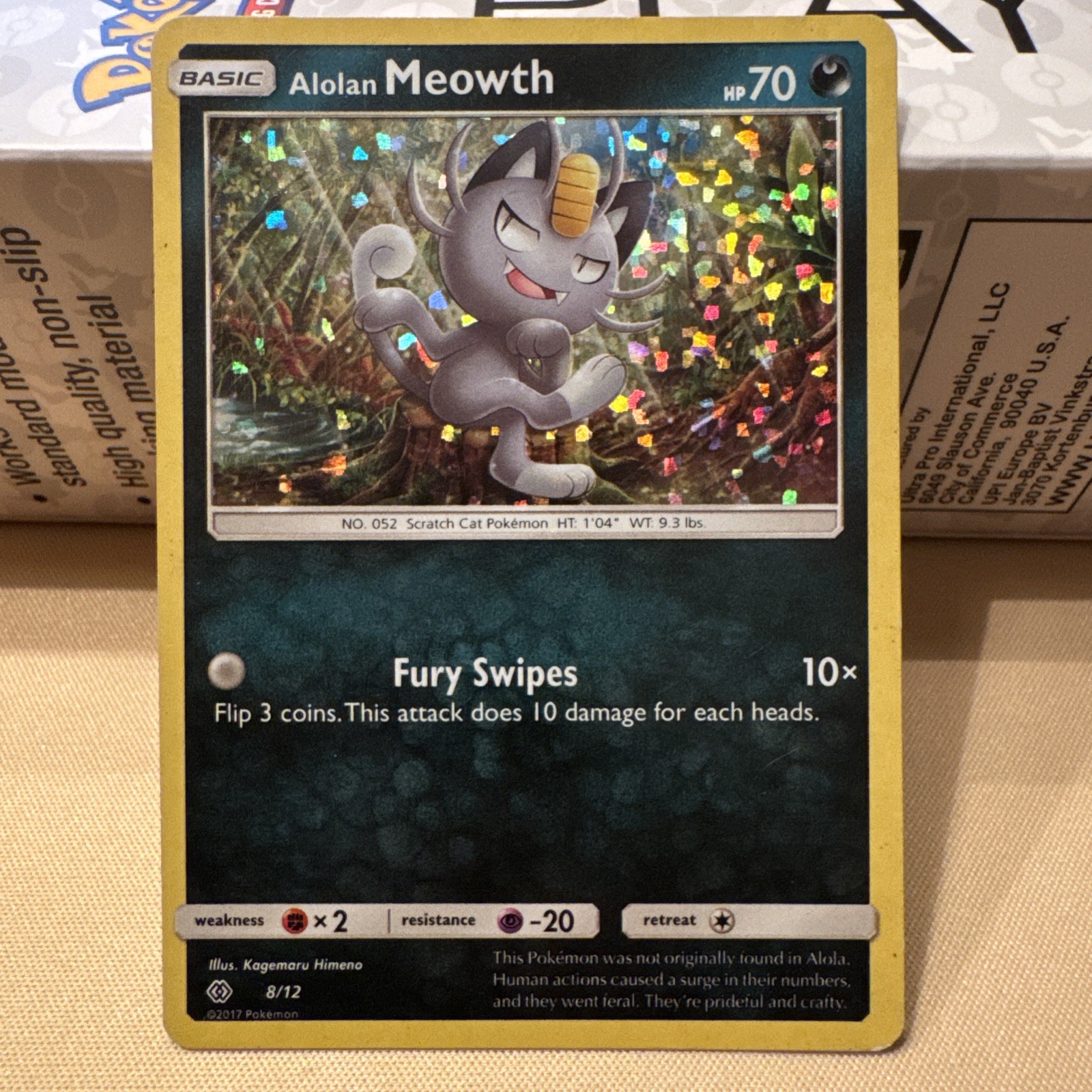 Pokémon TCG Alolan Meowth 008/012 McDonald's 2017 Holo Promo Basic Card