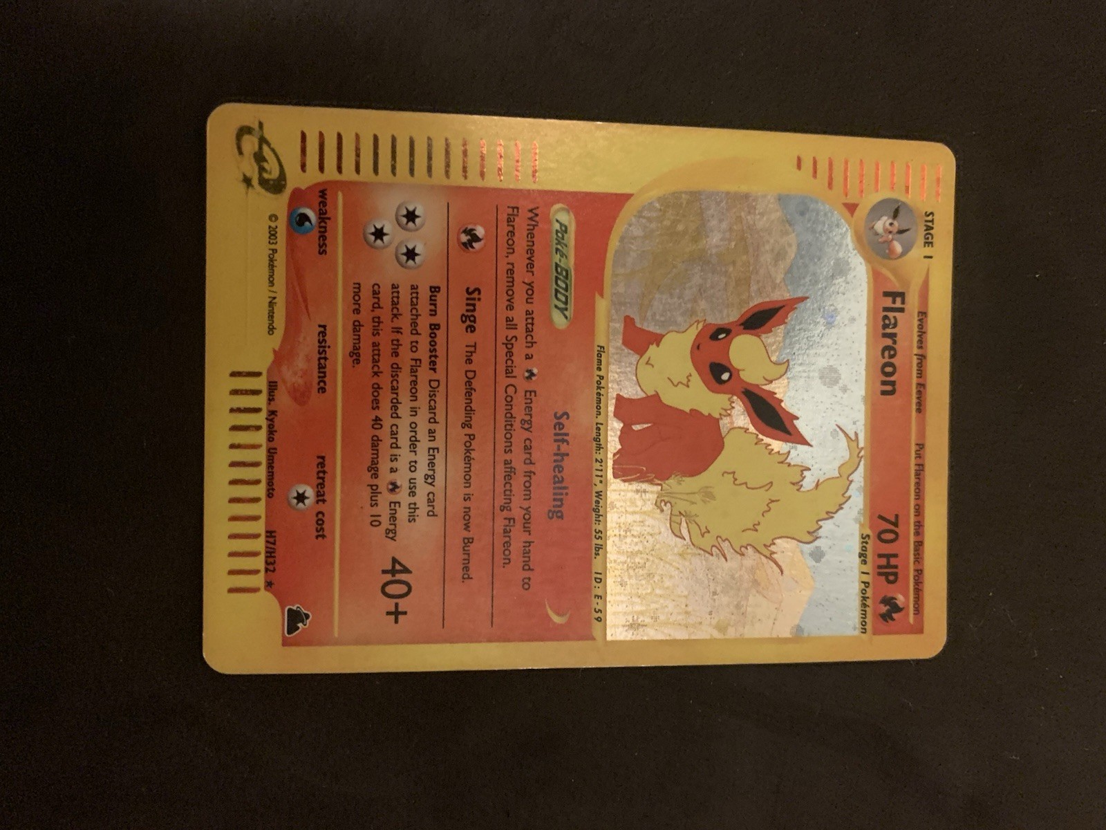 Pokémon Cards Skyridge Flareon H7/H32 LP