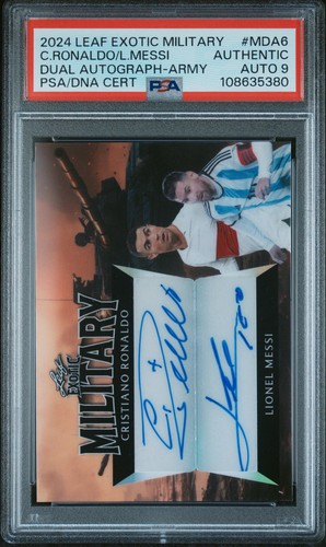 2024 LEAF Lionel MESSI / Cristiano RONALDO DUAL Auto 4/5 PSA  Authentic