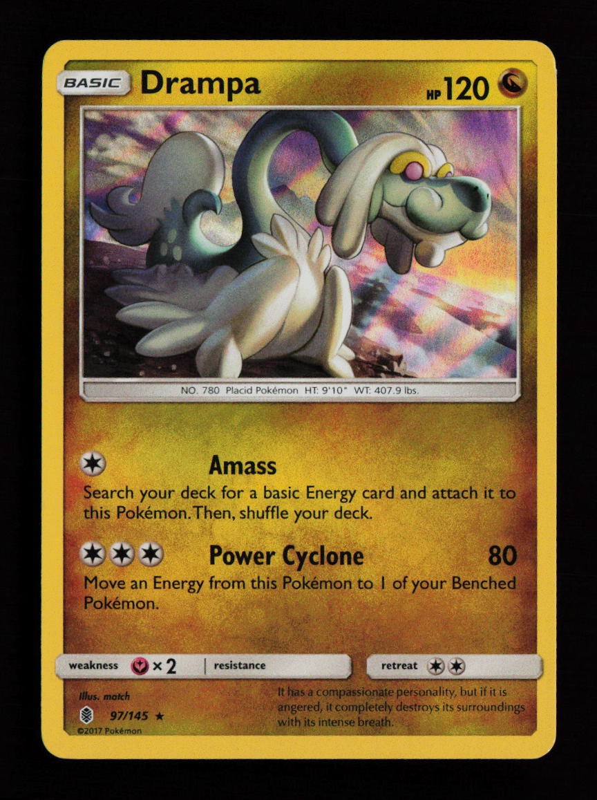 Drampa 97/145 Holo Holo Holo Rare Guardians Rising Pokemon Cards