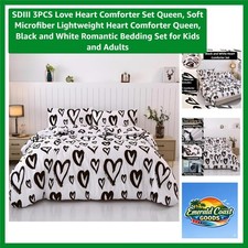 Lightweight 3PCS Heart Comforter Set for Queen Beds - Machine Washable Joy