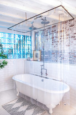 PEVA Shower Curtain Liner - USA Made, PVC Free, Clear, Durable 9 Gauge, Bottom M